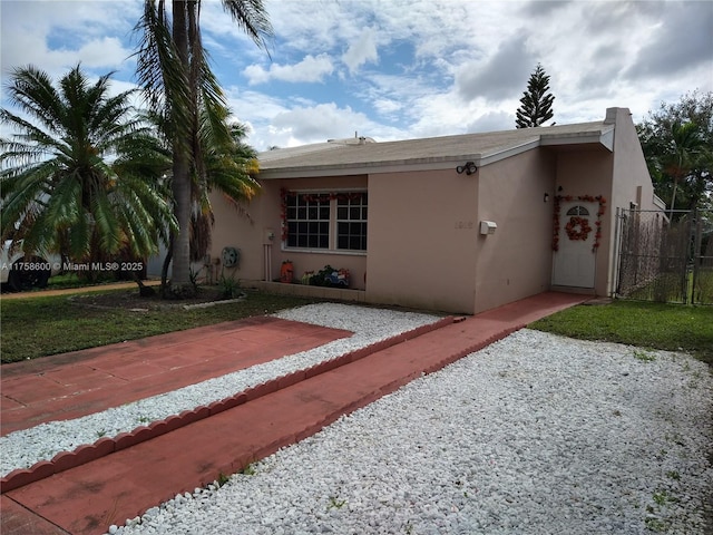 exterior space with stucco siding