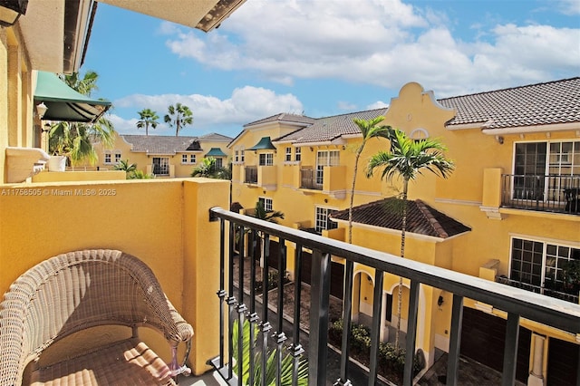 balcony with a residential view