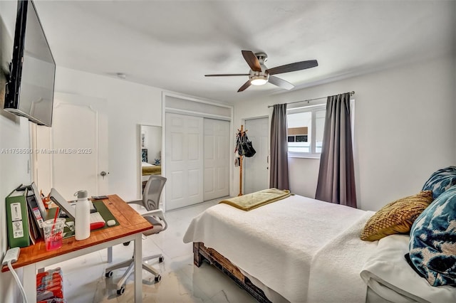 814 NE 4th St, Hallandale Beach, FL 33009 - bedroom with a closet and ceiling fan