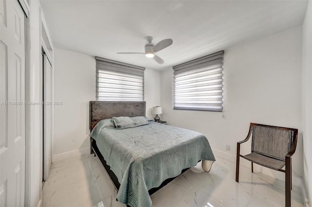 814 NE 4th St, Hallandale Beach, FL 33009 - bedroom with baseboards and ceiling fan