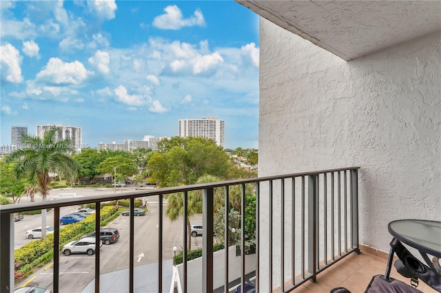 balcony with a city view