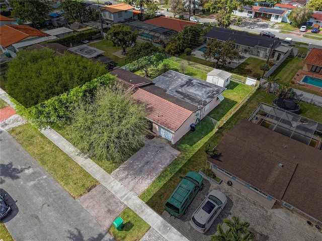 bird's eye view with a residential view