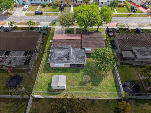 drone / aerial view with a residential view