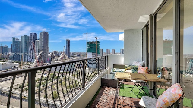 balcony with a city view