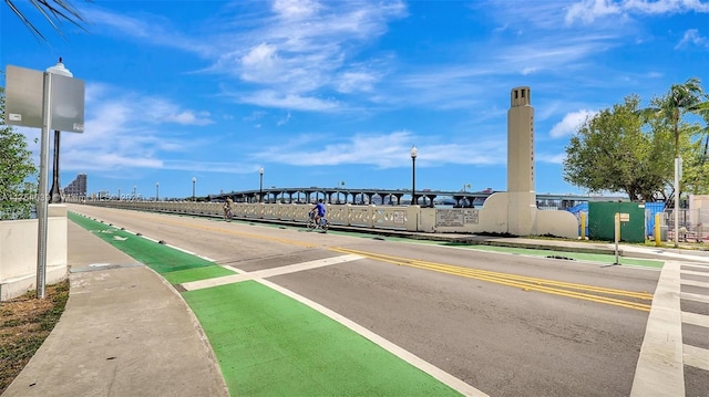 view of road with sidewalks