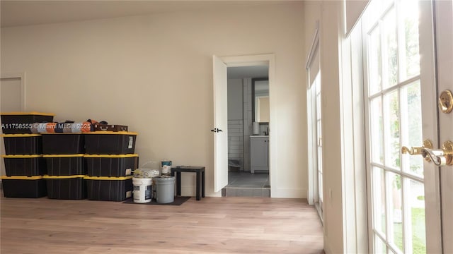 interior space with wood finished floors