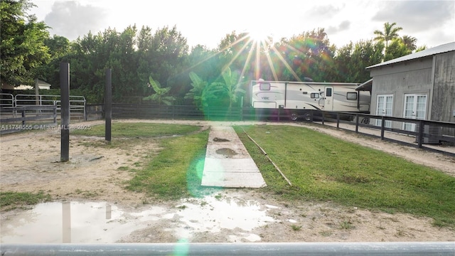 view of yard with fence