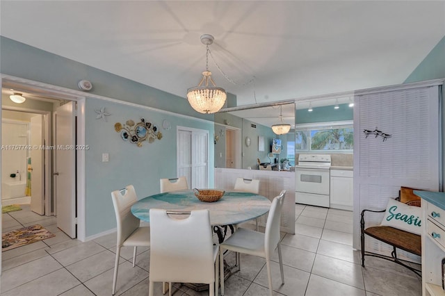 dining room with light tile patterned floors