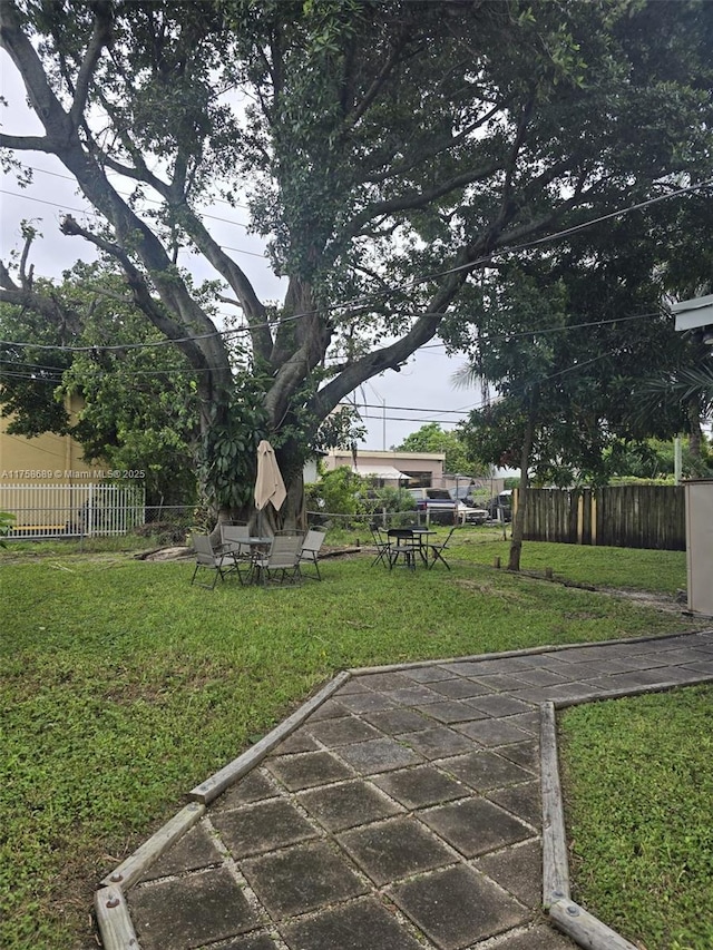 view of yard with fence