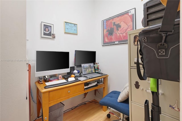 office with wood finished floors