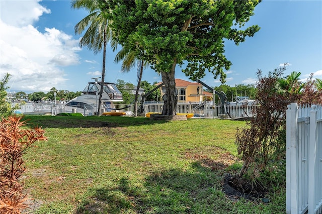 view of yard with fence