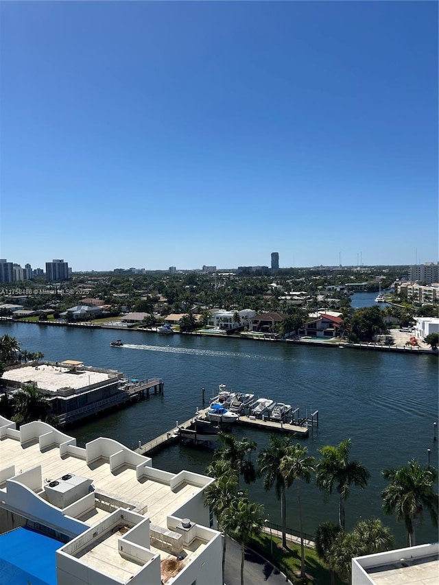 water view with a view of city