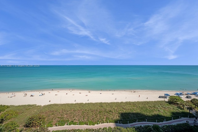 property view of water featuring a view of the beach