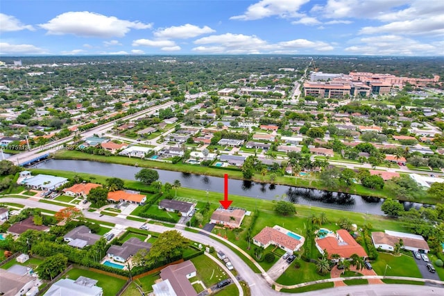 8790 SW 84th St, Miami, FL 33173 - birds eye view of property with a water view and a residential view