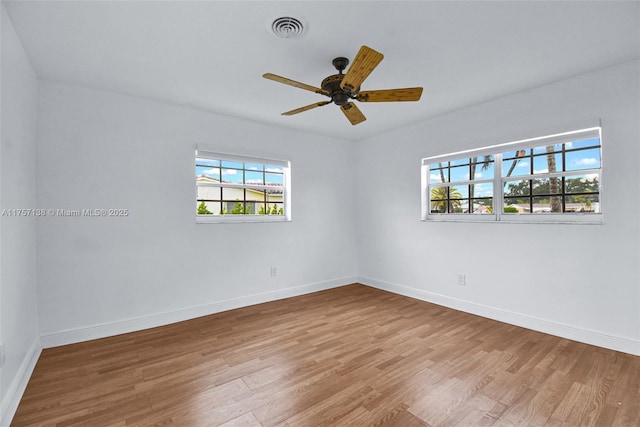 8790 SW 84th St, Miami, FL 33173 - spare room with baseboards, visible vents, ceiling fan, and wood finished floors