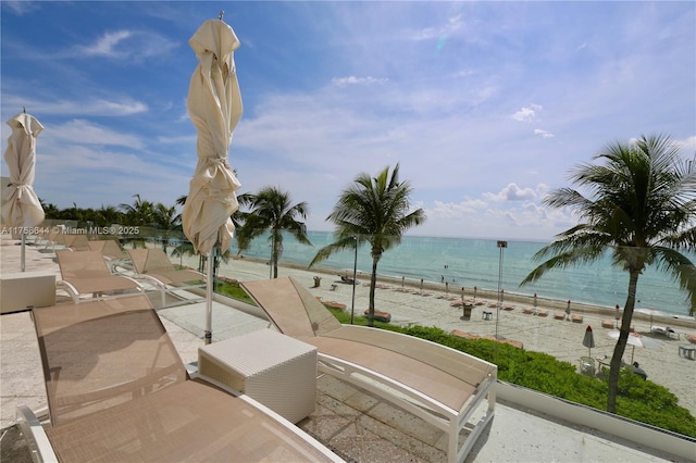 property view of water with a view of the beach