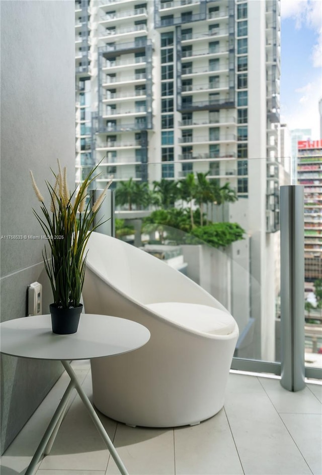 balcony with a city view