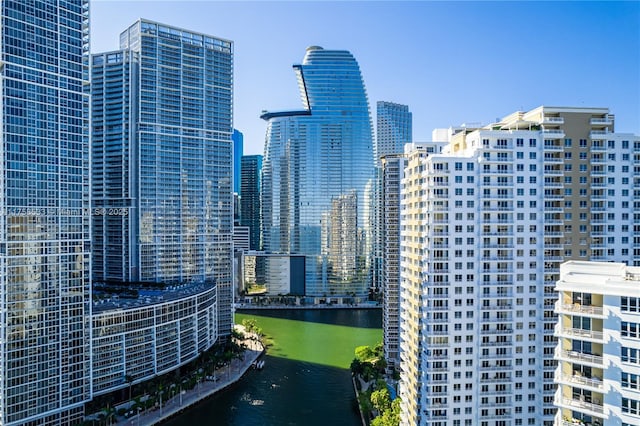 property's view of city with a water view