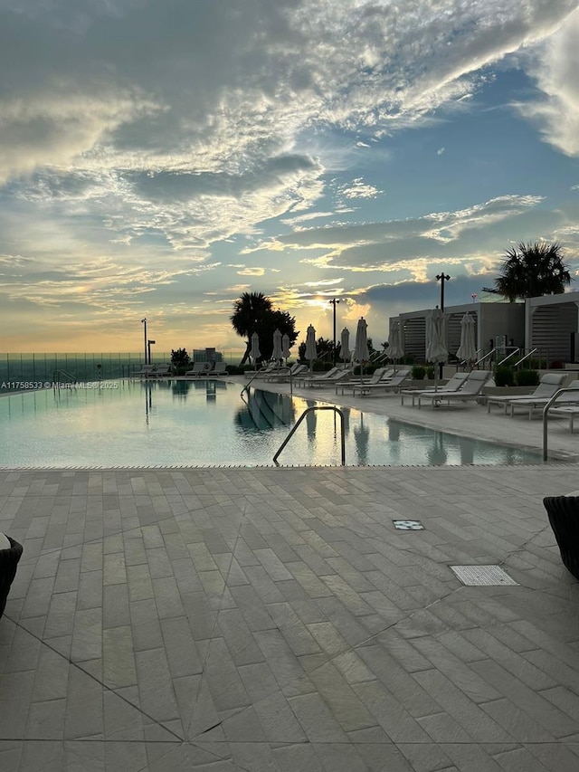 pool featuring a patio area