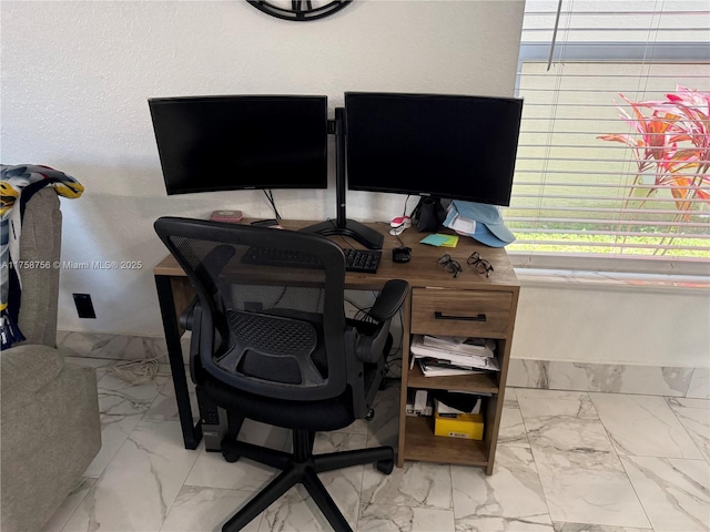 office area with marble finish floor