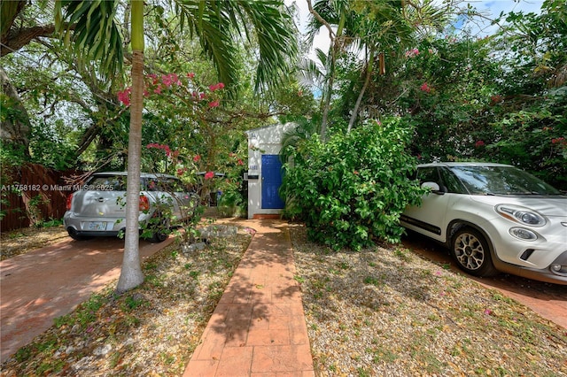 view of yard with fence