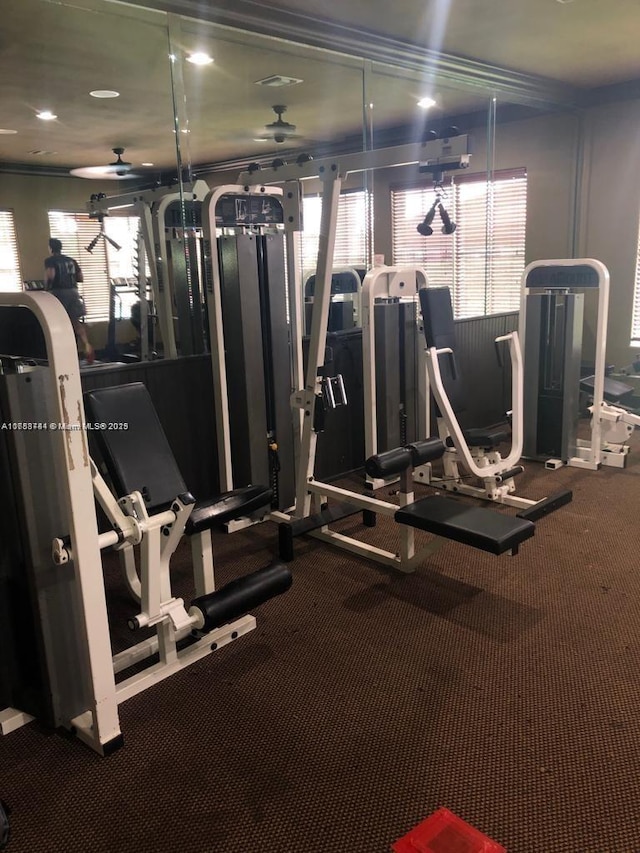 exercise room with visible vents