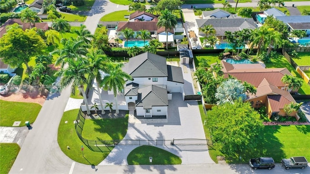 aerial view featuring a residential view