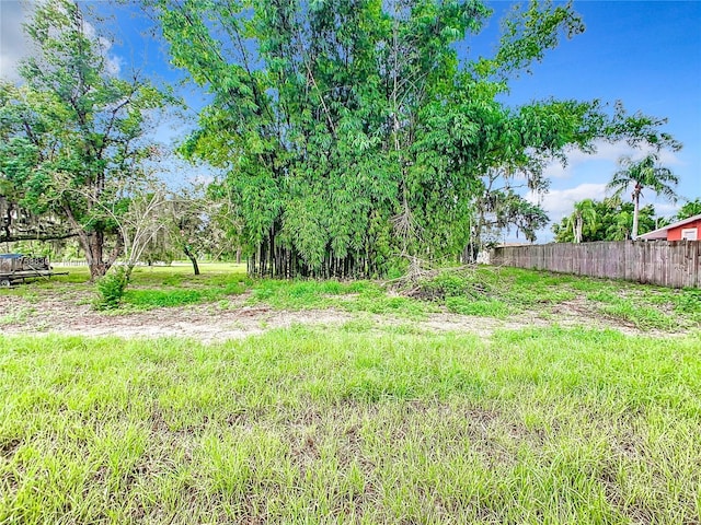 view of yard featuring fence