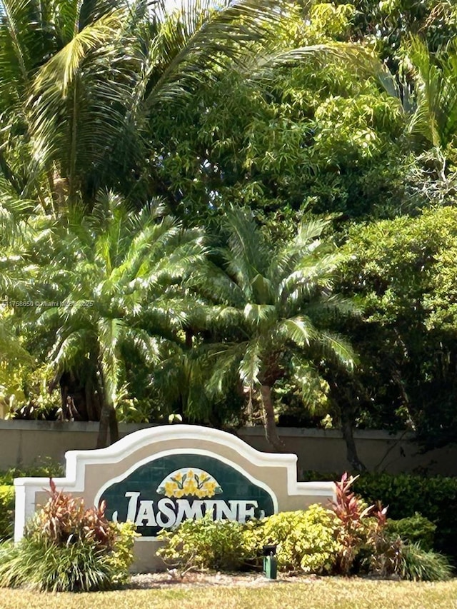 view of community sign