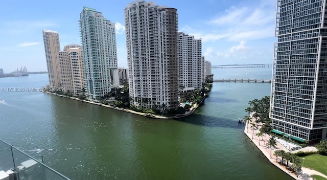 water view with a view of city