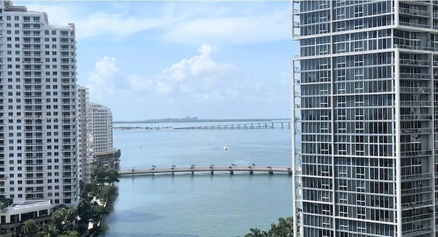 property view of water featuring a city view