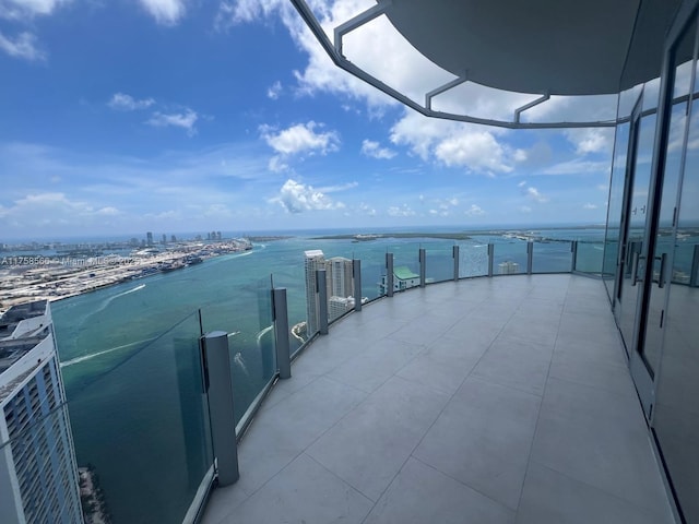 balcony with a water view