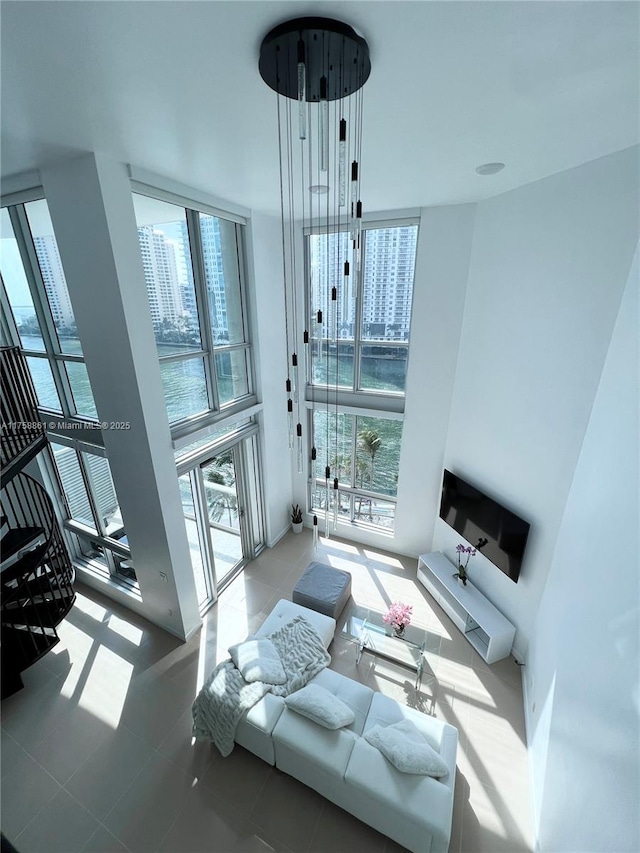 living area with expansive windows and a wealth of natural light