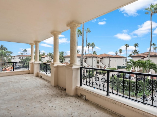 balcony with a residential view