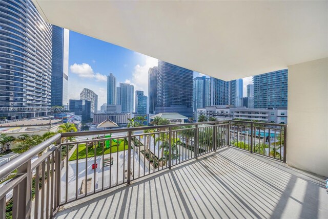 balcony featuring a city view