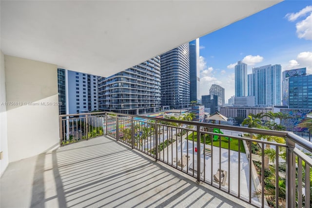 balcony featuring a city view