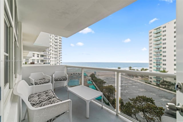 balcony with a water view