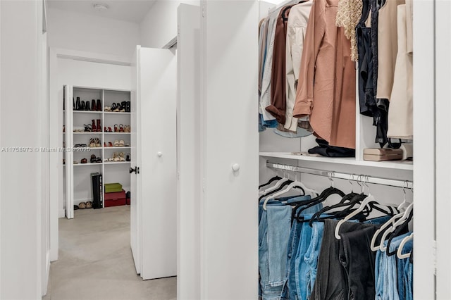 view of walk in closet