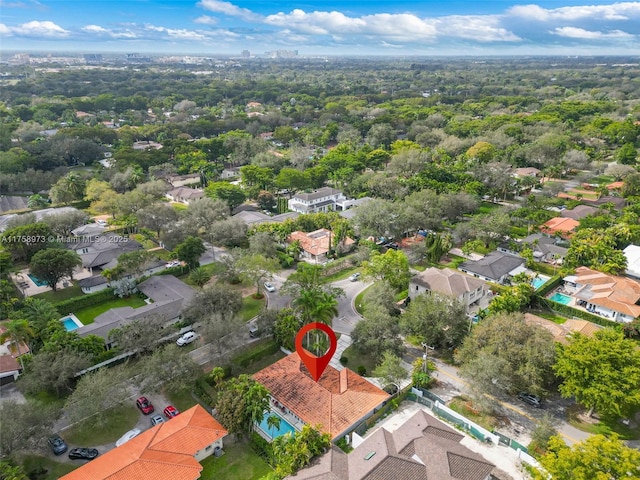 birds eye view of property with a residential view