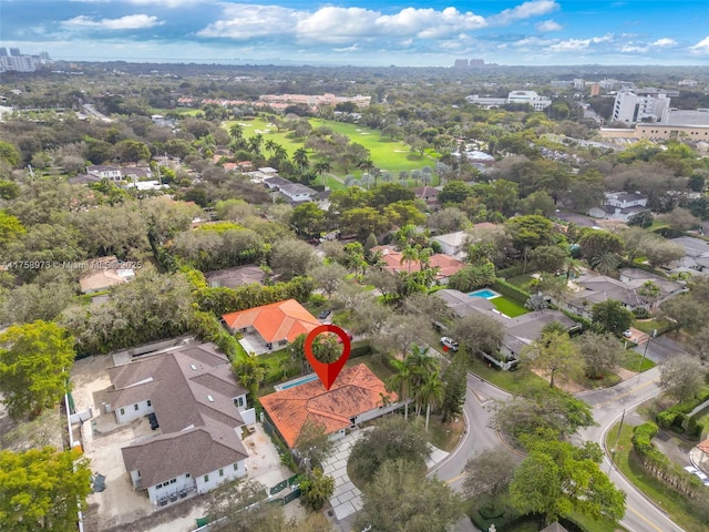 aerial view with a residential view