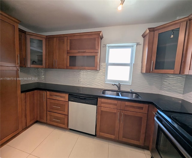 755 NE 88th St, Miami, FL 33138 - kitchen with a sink, range with electric stovetop, stainless steel dishwasher, and tasteful backsplash