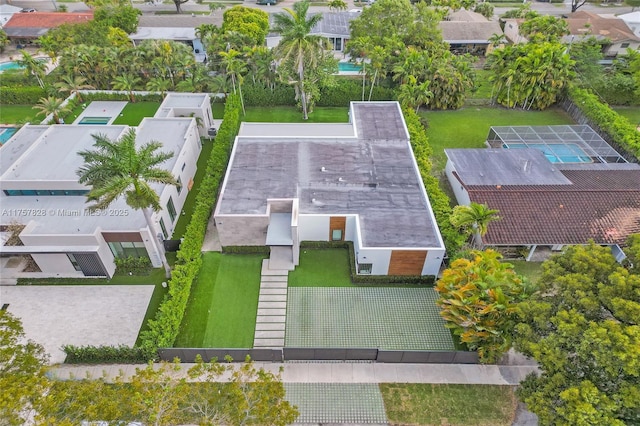 aerial view with a residential view