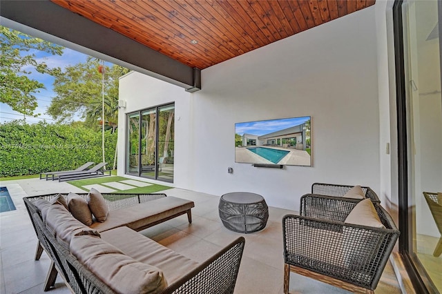 view of patio with an outdoor hangout area