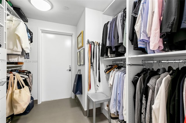 view of walk in closet