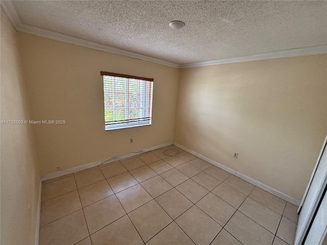 3162 W 69th Pl, Hialeah, FL 33018 - unfurnished room with crown molding, light tile patterned flooring, a textured ceiling, and baseboards