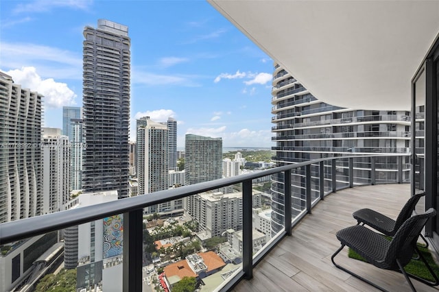 balcony with a view of city