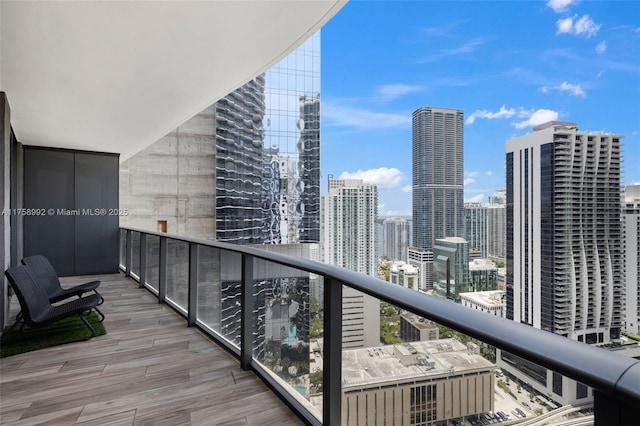 balcony with a city view