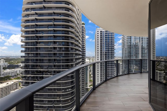 balcony featuring a city view