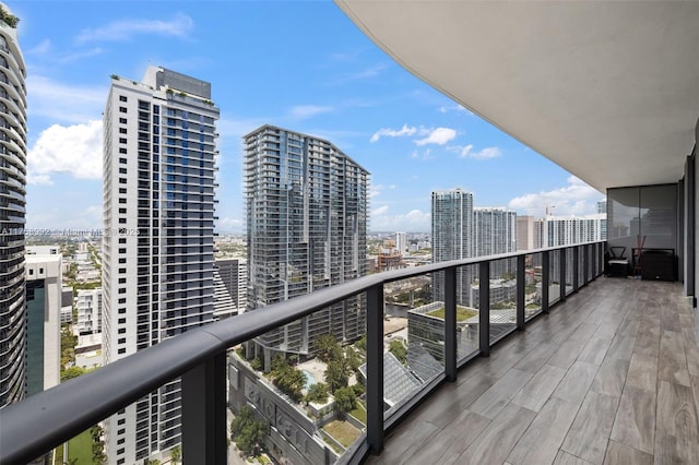 balcony featuring a city view