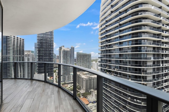 balcony featuring a city view